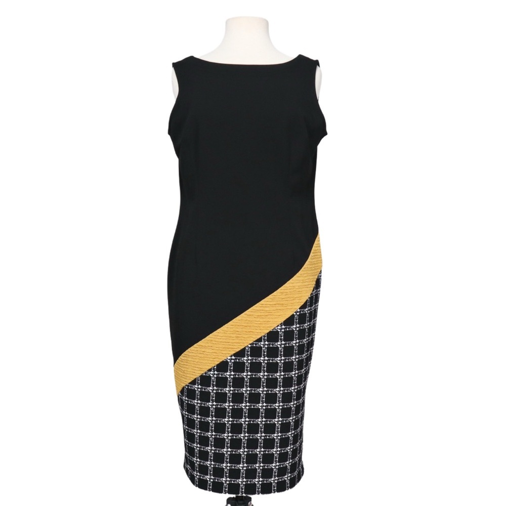 Maya Brooke Dress Women’s Size 12 Black Bodycon Midi Knee Office Sleeveless